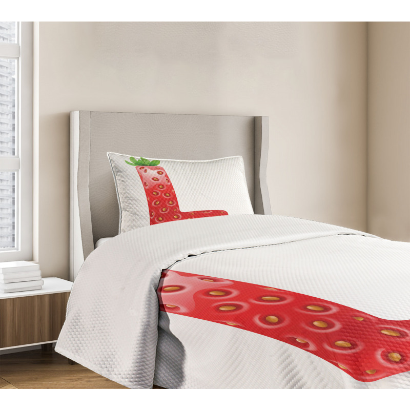 Ripe Strawberry Letter Bedspread Set