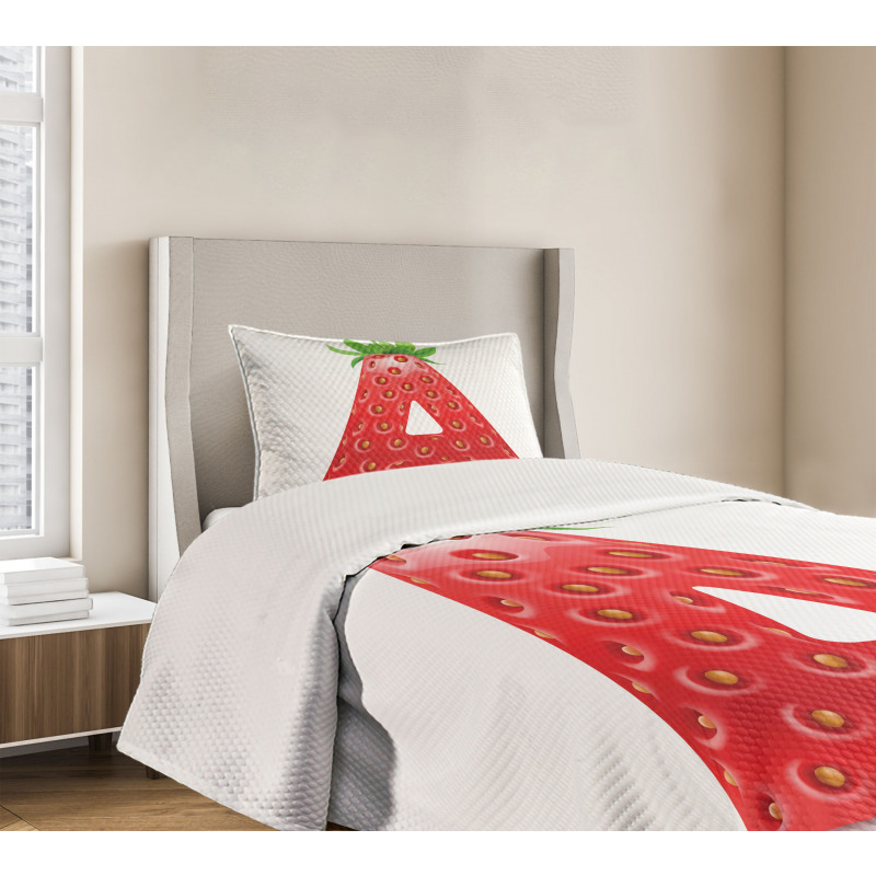 Fun Strawberry Theme Bedspread Set