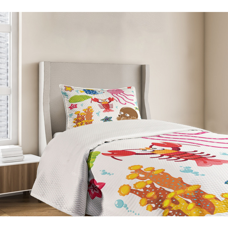 Underwater Wildlife Fun Bedspread Set