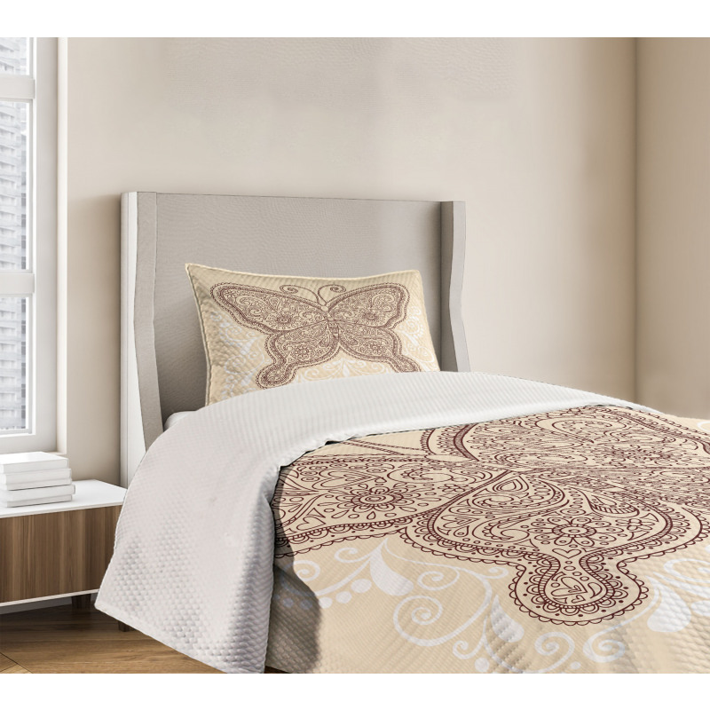 Ornament Abstract Butterfly Bedspread Set