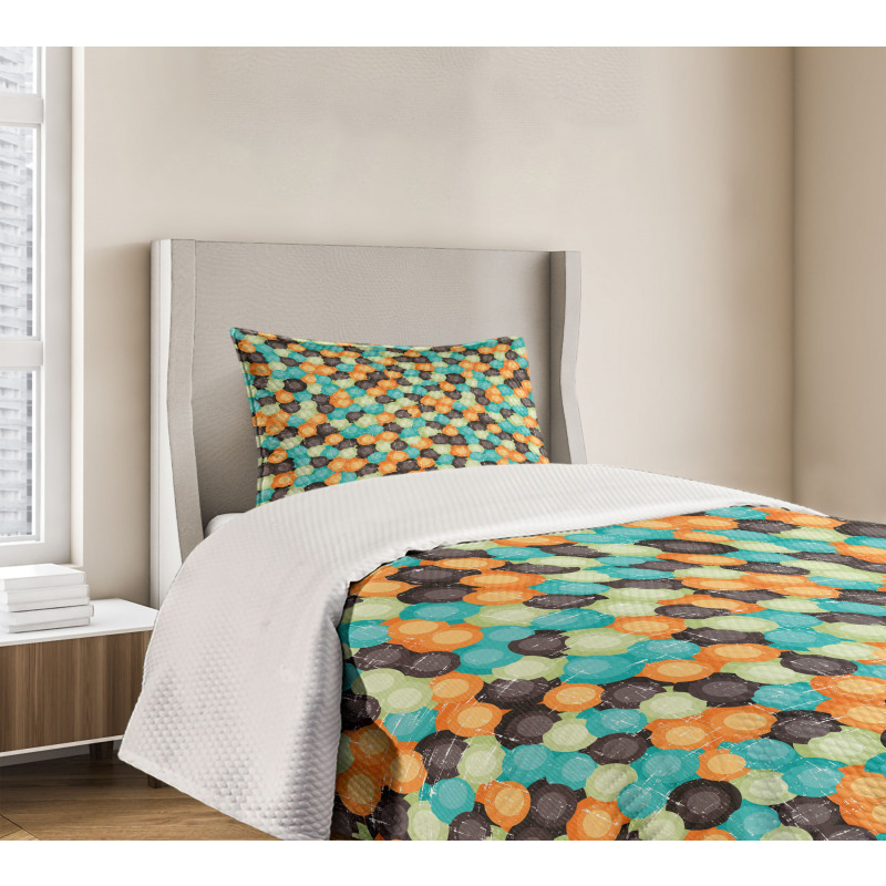 Vibrant Toned Circles Bedspread Set