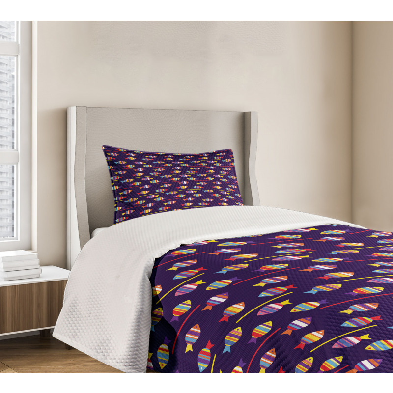 Rainbow Patterned Animals Bedspread Set