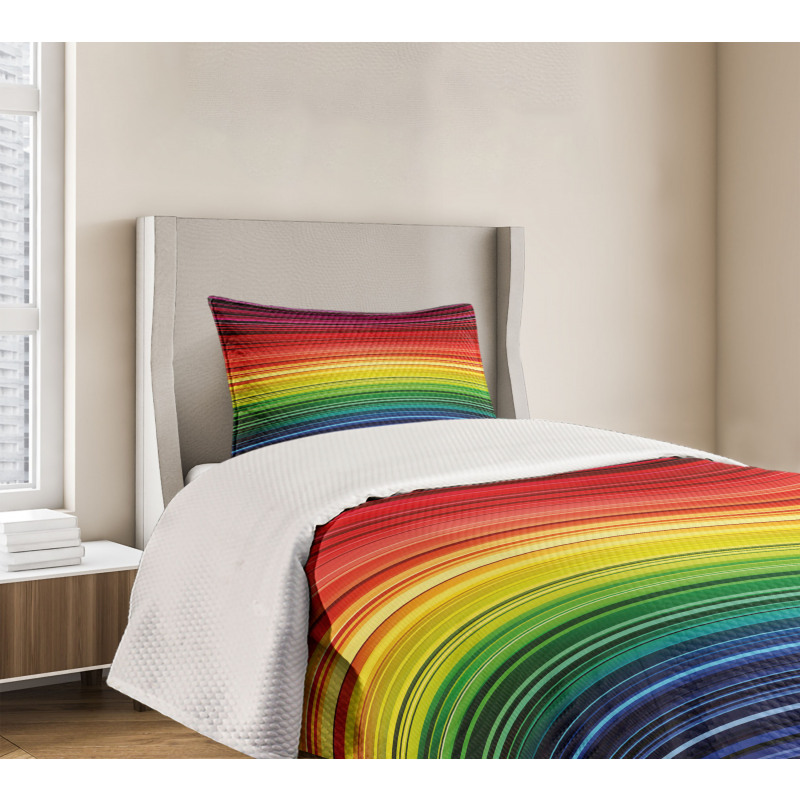 Rainbow Stripes Neon Bedspread Set