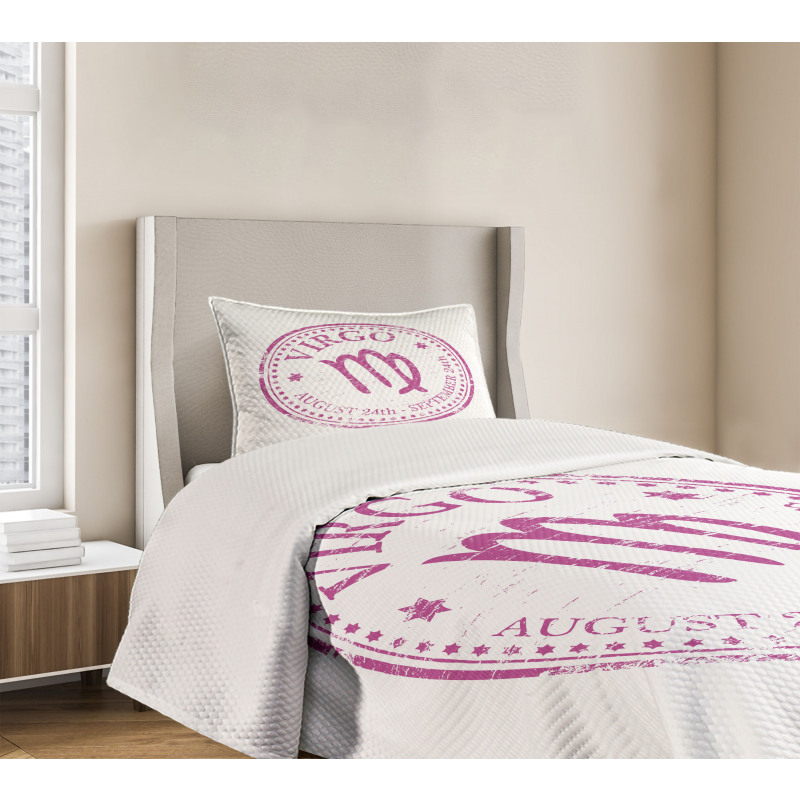 Pink Colored Horoscope Bedspread Set