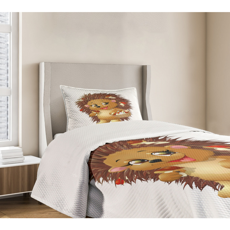 Mushroom Eating Food Bedspread Set