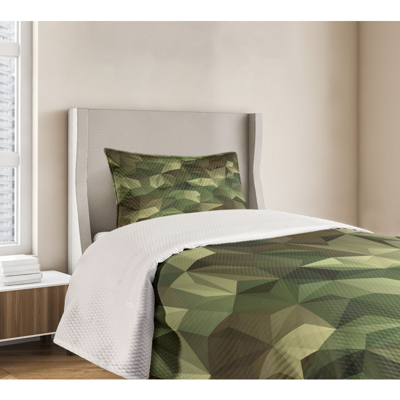 Geometric Fractal Camo Bedspread Set