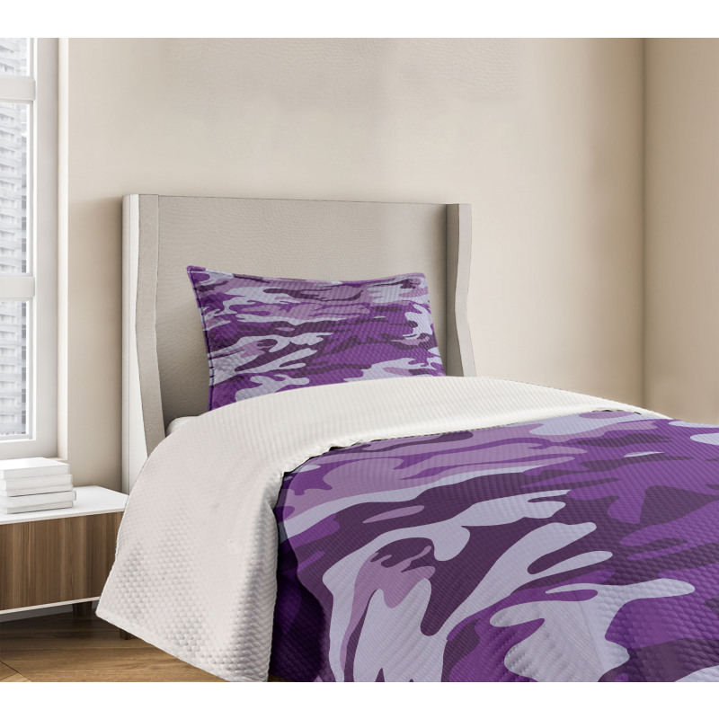 Purple Toned Waves Bedspread Set