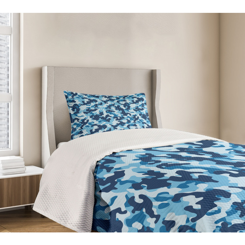 Blue Toned Design Bedspread Set