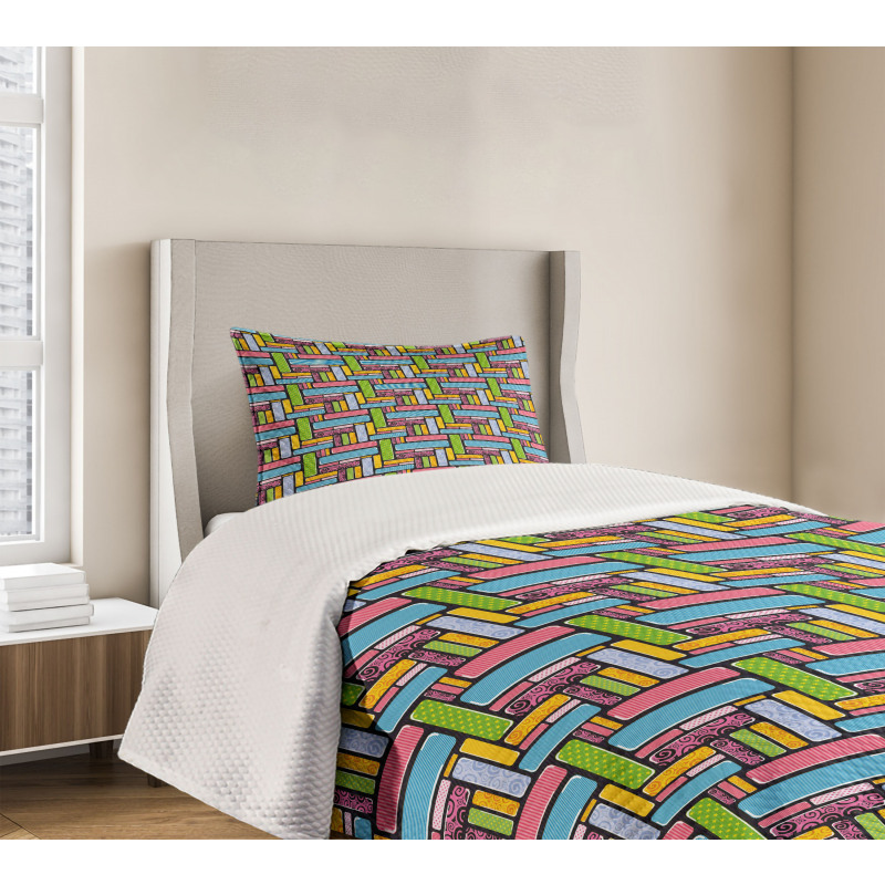 Stars Swirls Lines Dots Bedspread Set