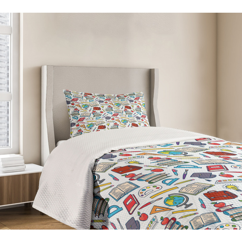 School Student Supplies Bedspread Set