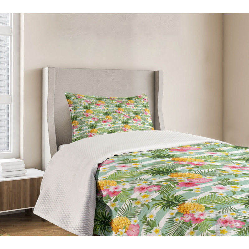 Tropical Plants Botany Bedspread Set