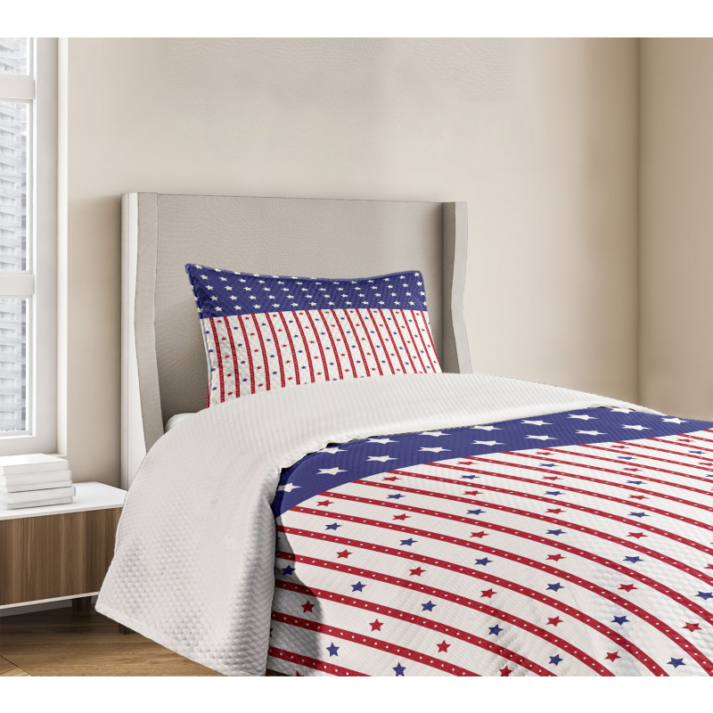 Stars and Stripes Flag Bedspread Set