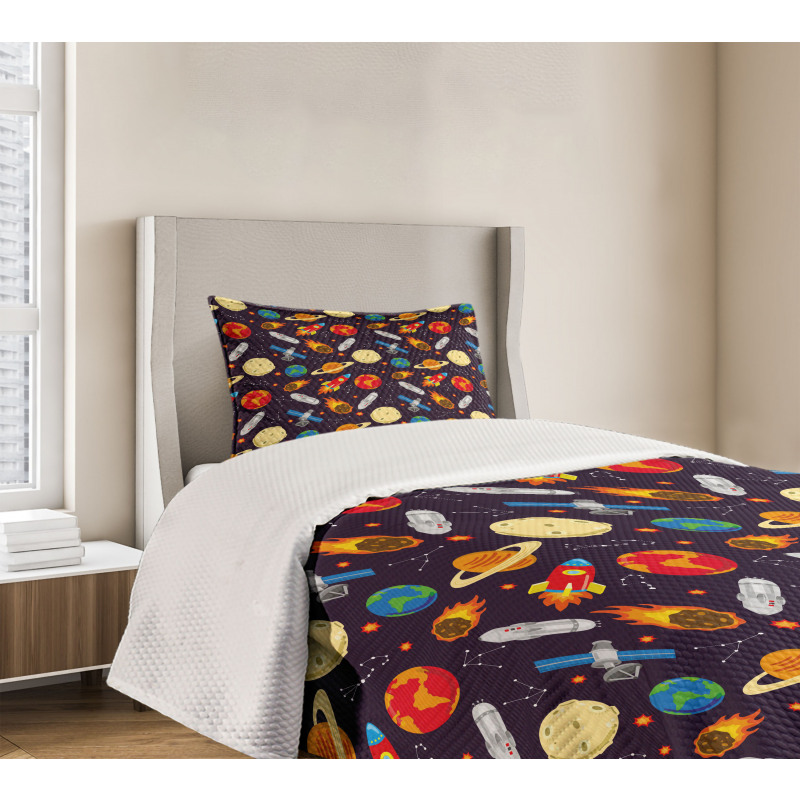 Universe Theme Earth Bedspread Set