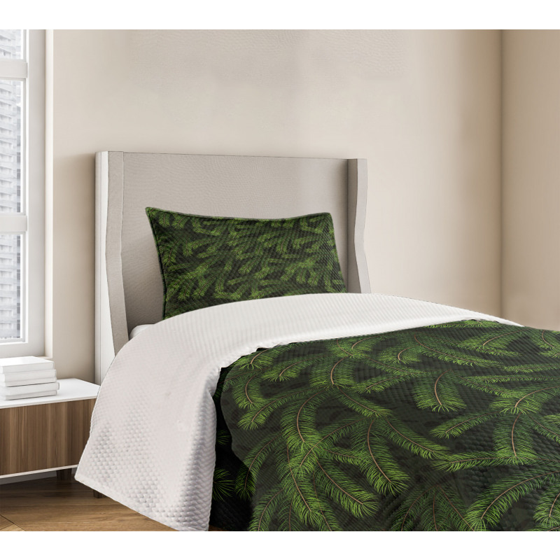 Pine Fir Coniferous Tree Bedspread Set