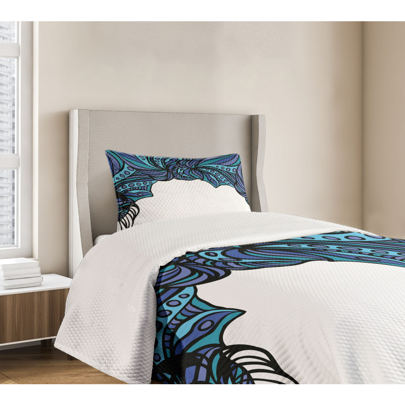 Abstract Marine Pattern Bedspread Set