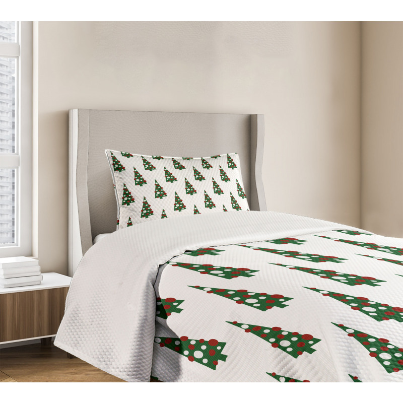 Xmas Tree Pattern Bedspread Set