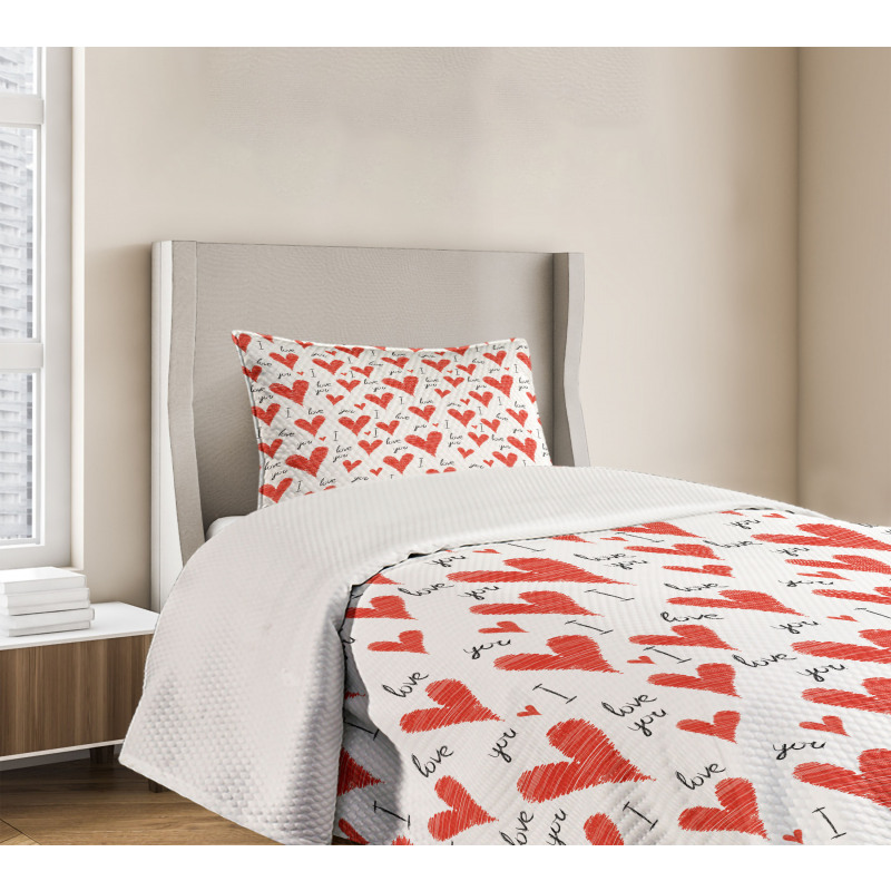 Hand Writing Valentines Bedspread Set