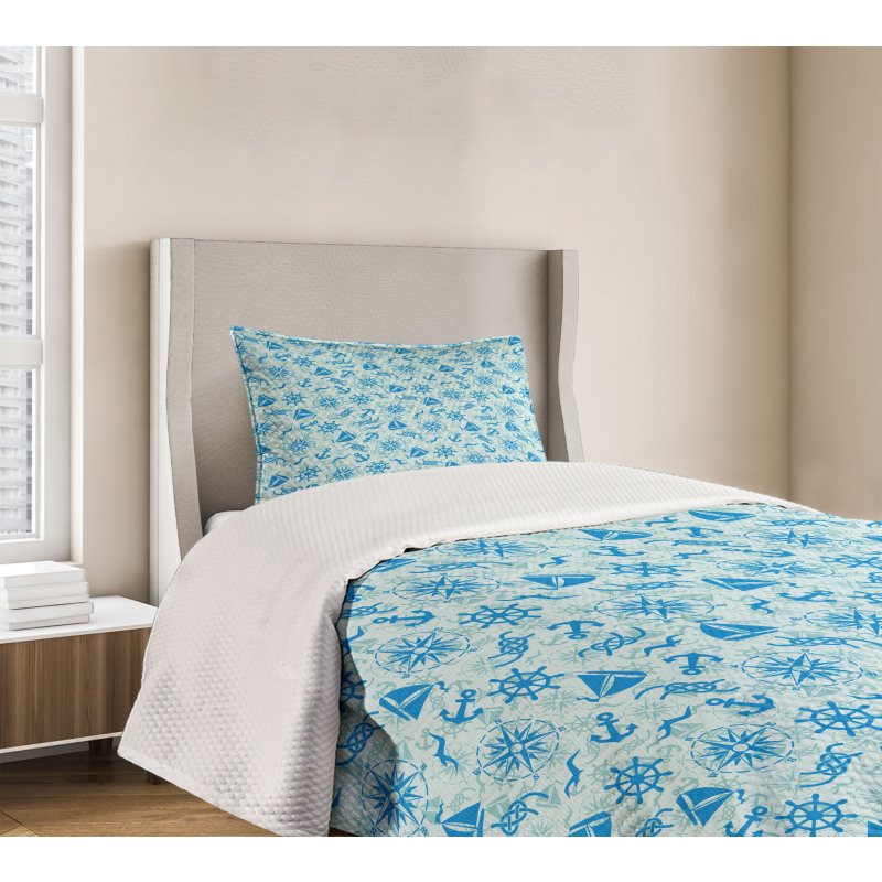 Nautical Seagull Knot Bedspread Set