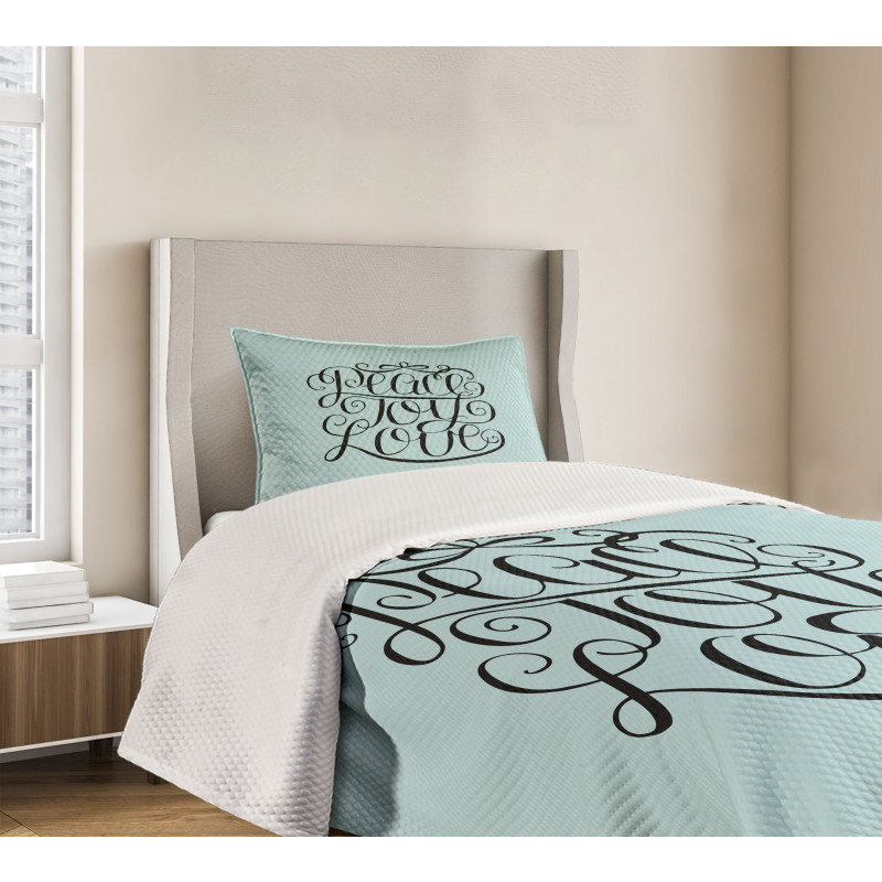 Peace Love Joy Lettering Bedspread Set