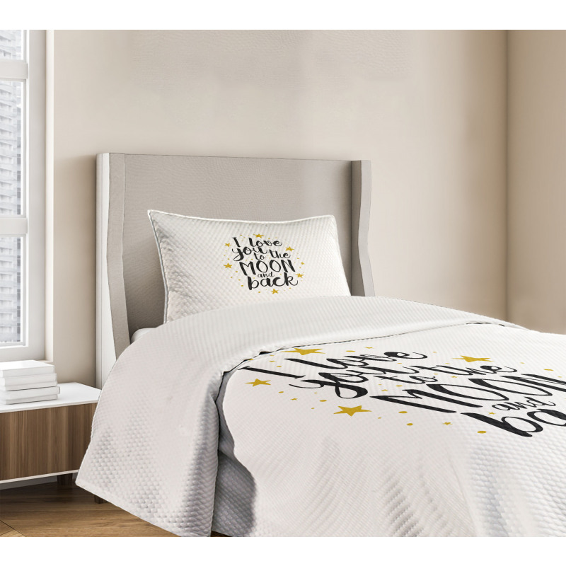 Doodle Stars and Words Bedspread Set