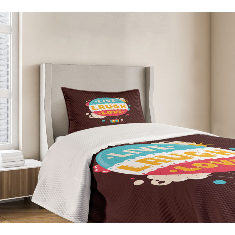 Air Balloon Cheerful Retro Bedspread Set