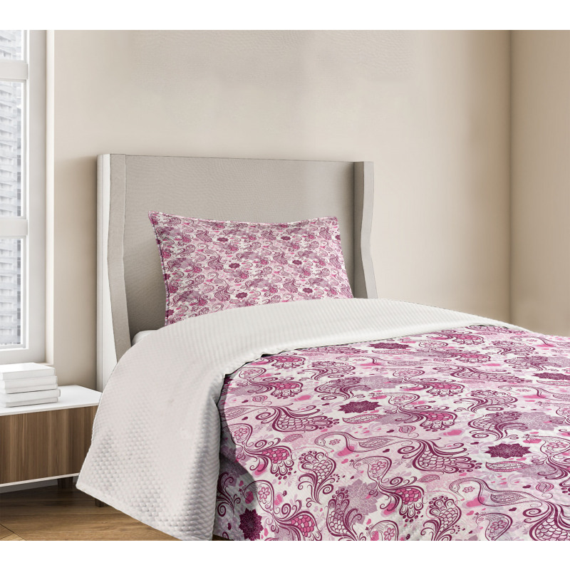 Romantic Birds Flowers Bedspread Set