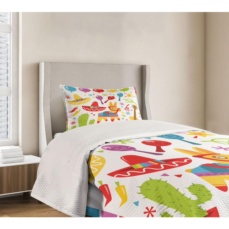 Party Pattern Cactus Bedspread Set