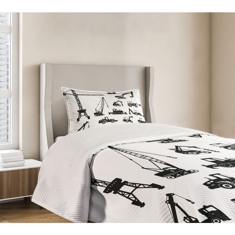 Black Trucks Set Bedspread Set