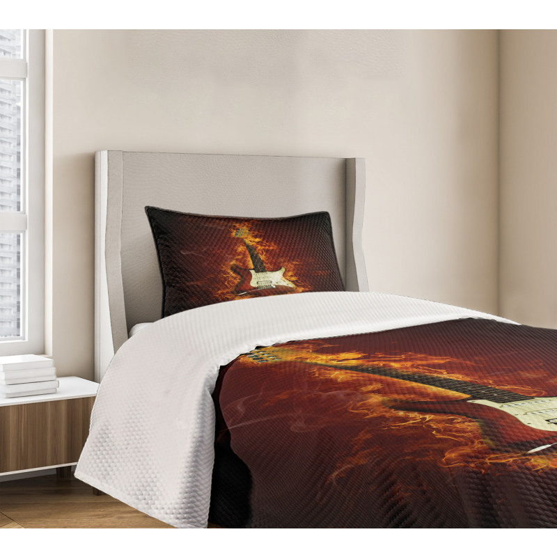 Instrument in Flames Bedspread Set