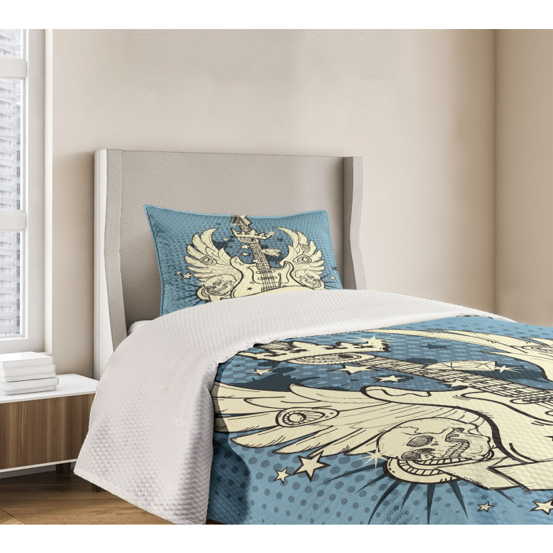 Rock 'n' Roll Retro Grunge Bedspread Set