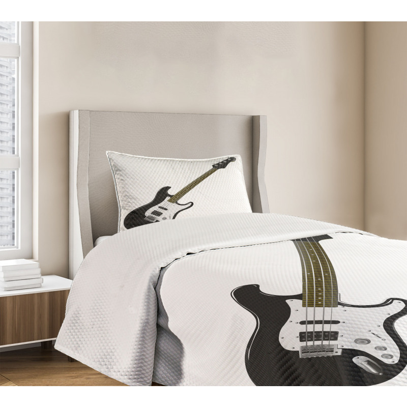 4 String Bass Music Bedspread Set