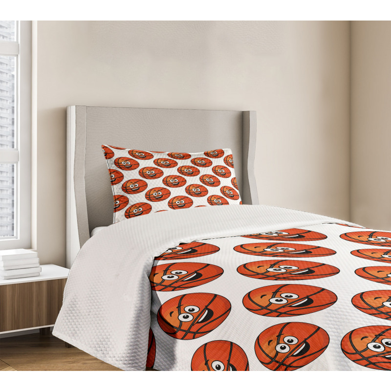 Happy Emoticon Balls Bedspread Set