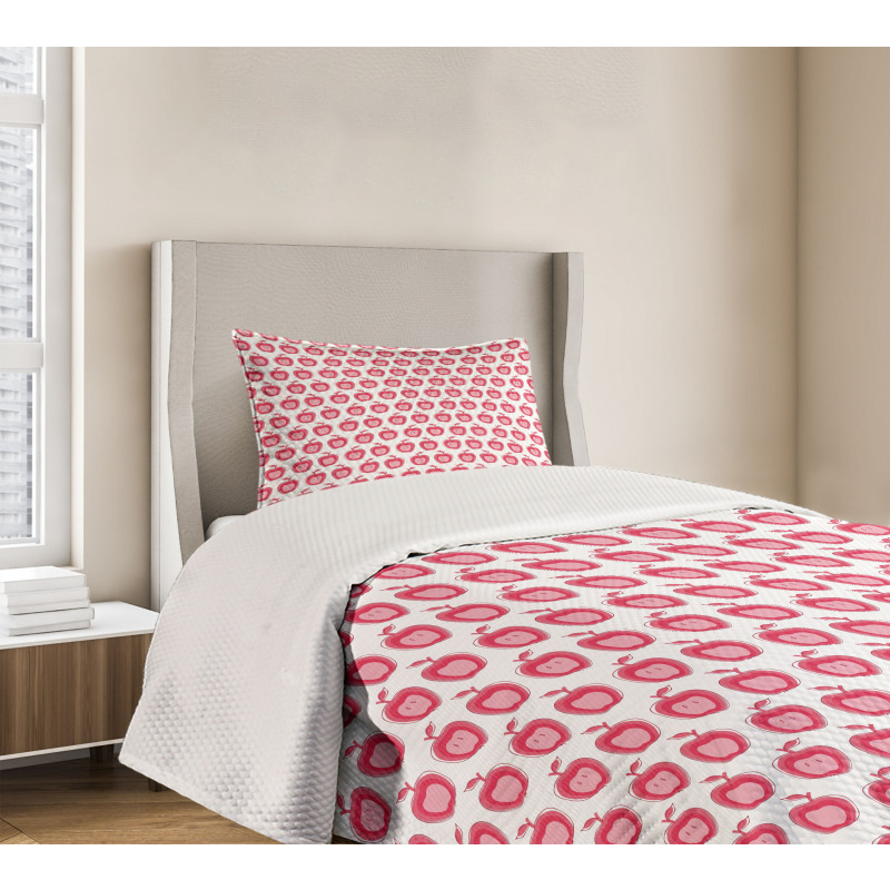 Doodle Pink Girls Pattern Bedspread Set