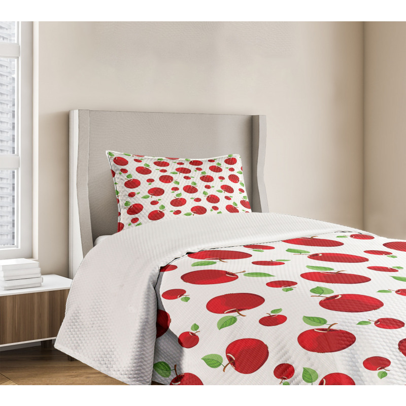 Vivid Cartoon Red Fruit Bedspread Set