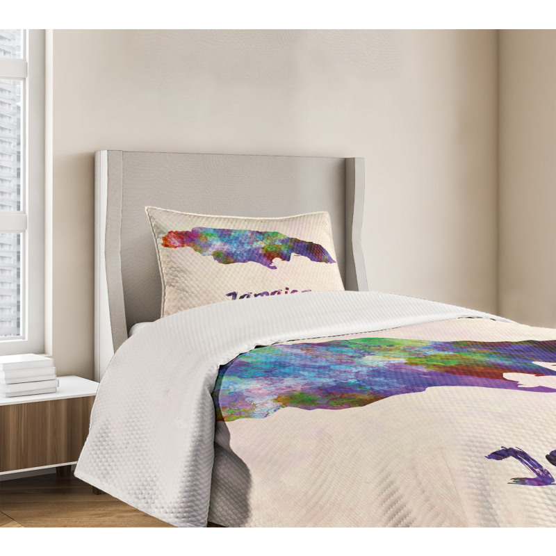 Abstract Country Map Bedspread Set