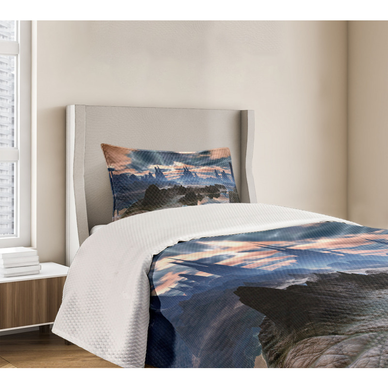 Rock Towers Alien World Bedspread Set