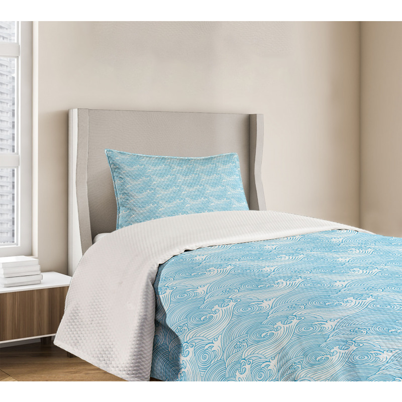 Japanese Waves Bedspread Set