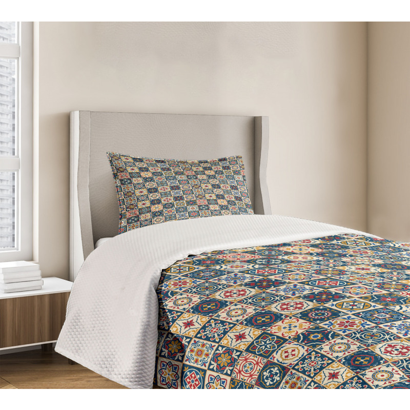 Portuguese Tiles Motif Bedspread Set