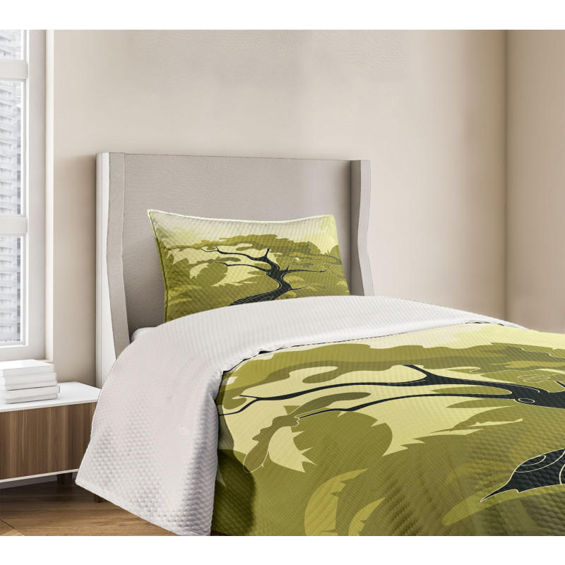 Japanese Jungle Bedspread Set