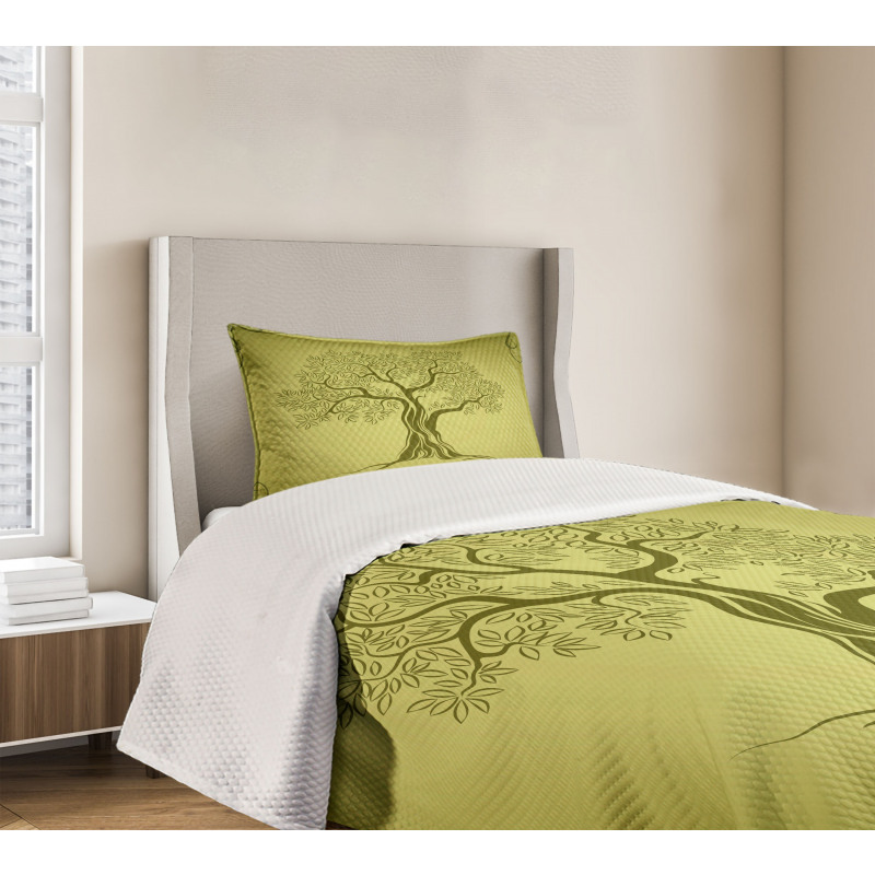 Olive Tree Pattern Bedspread Set