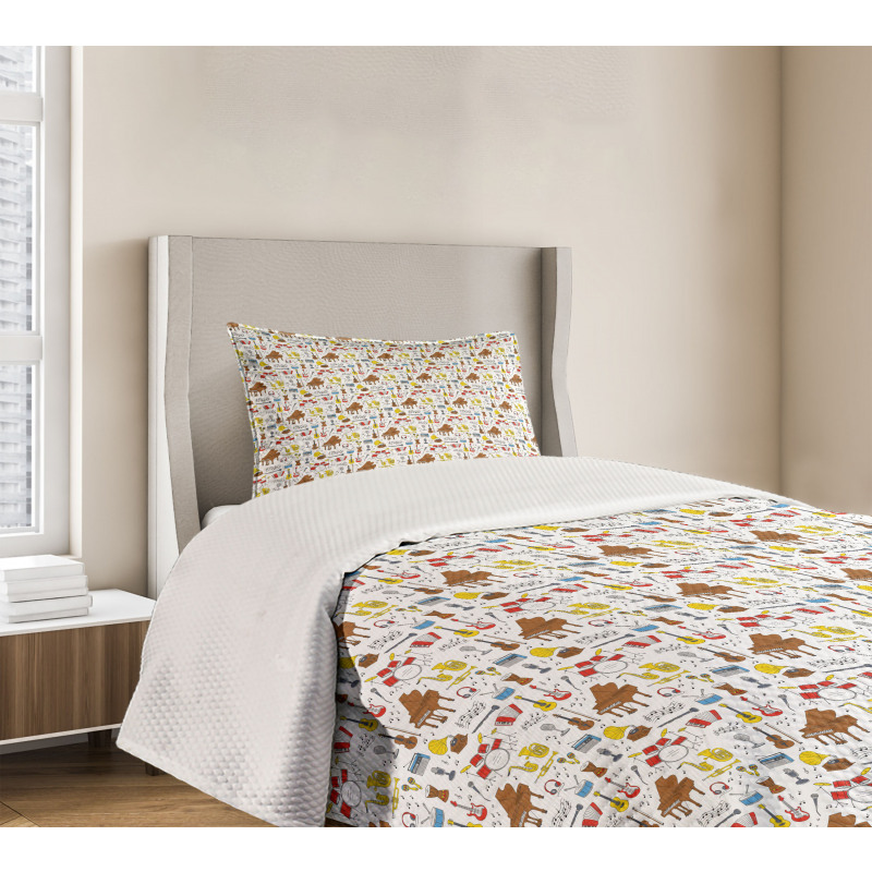 Orchestra Cartoon Bedspread Set