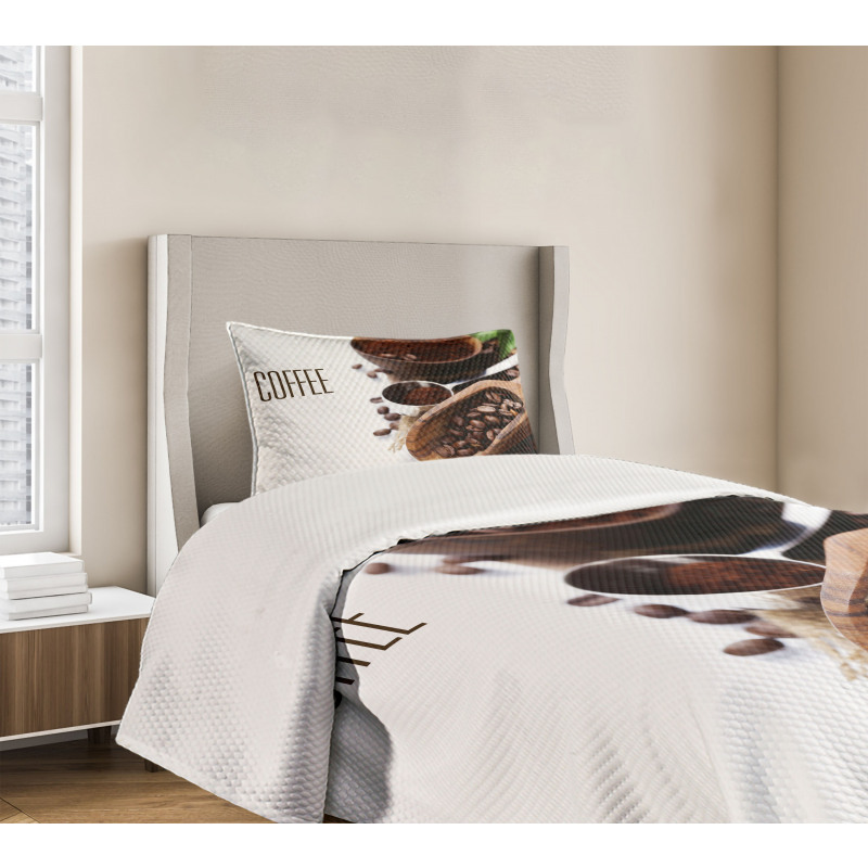 Ground Coffee Beans Bedspread Set