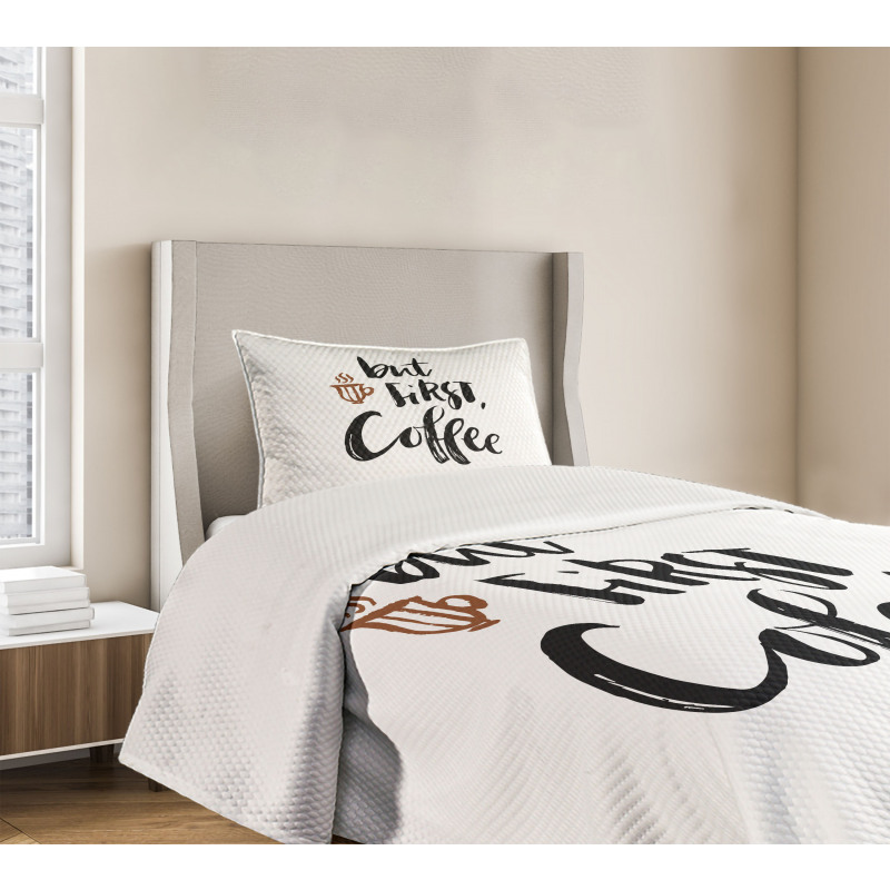 Brush Style Writing Bedspread Set