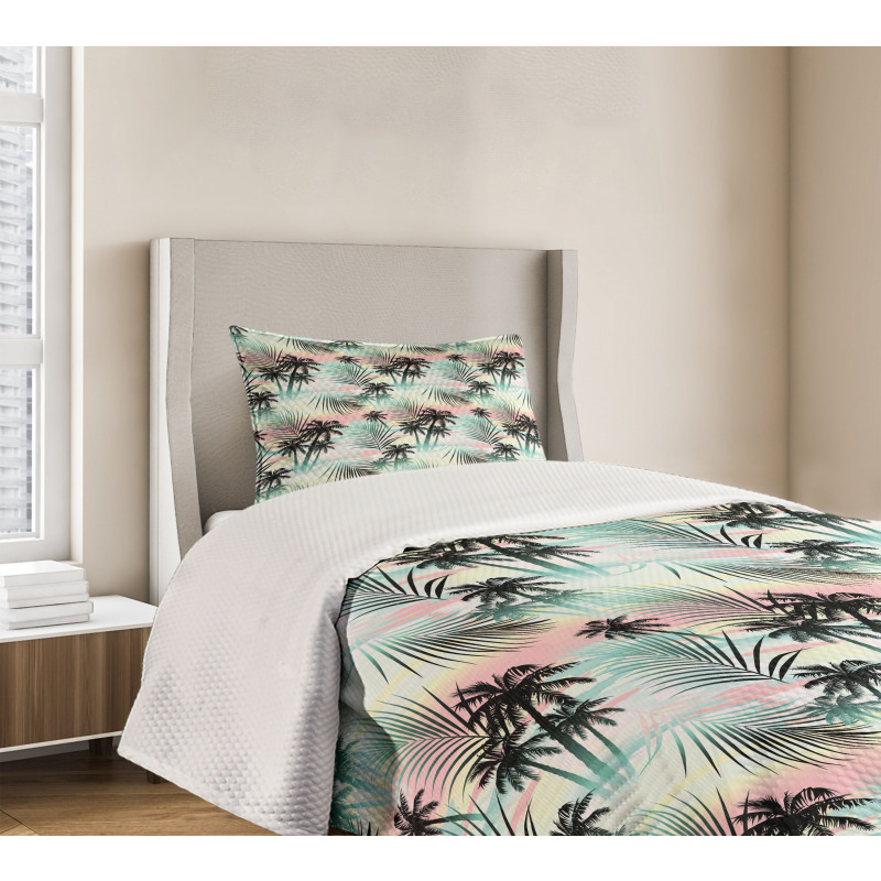 Summer Palm Trees Fern Bedspread Set