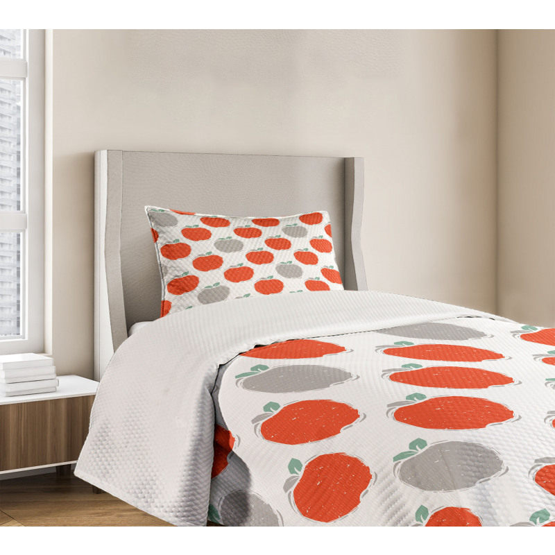 Doodle Style Fruit Bedspread Set