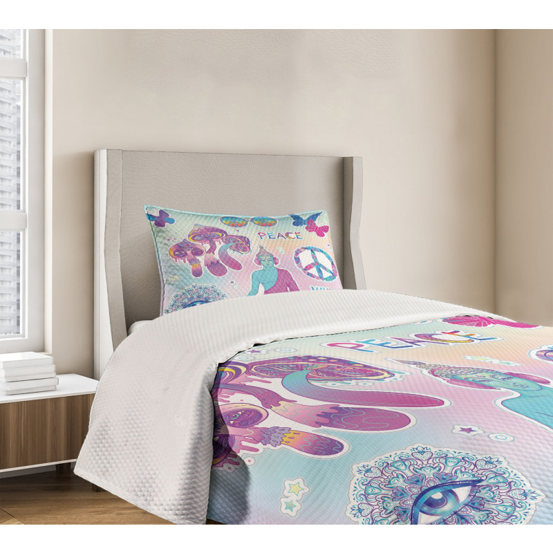 Psychedelic Eye Mandala Bedspread Set