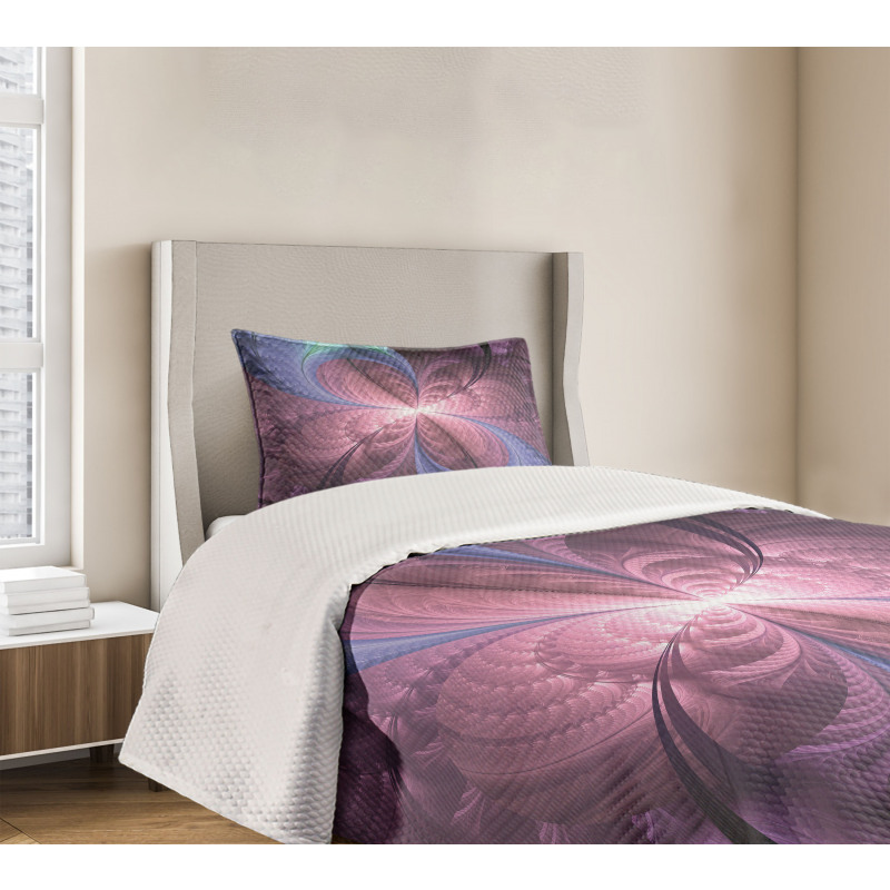 Floral Vortex Design Bedspread Set