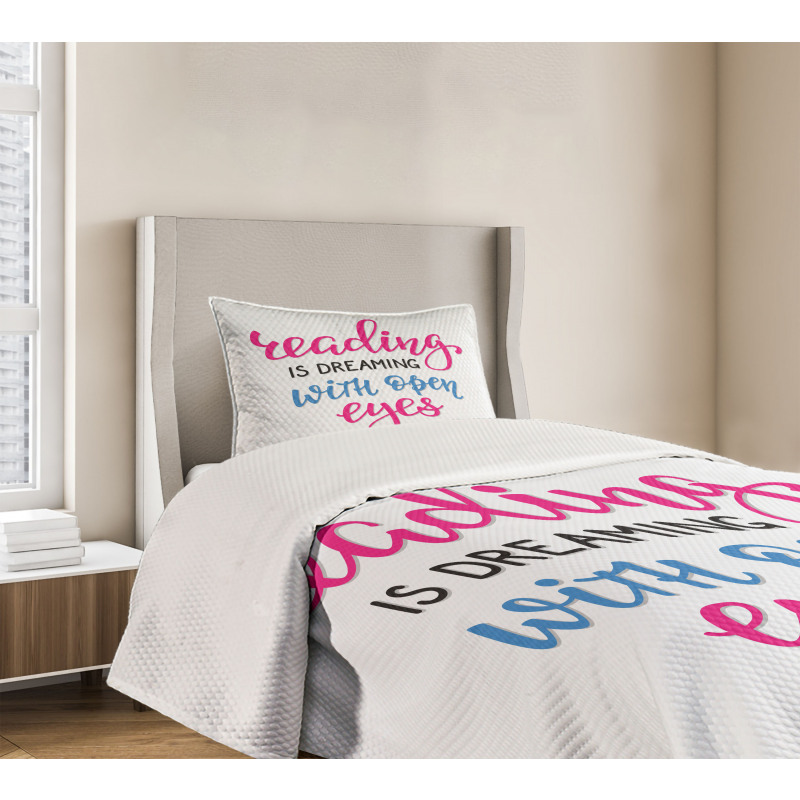 Reading is Dreaming Words Bedspread Set