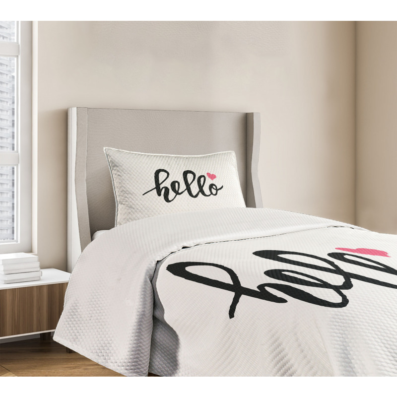Message with Heart Bedspread Set