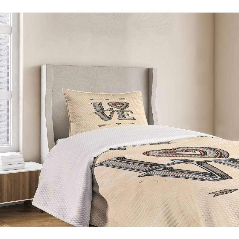 Grunge Vintage Boho Arrows Bedspread Set